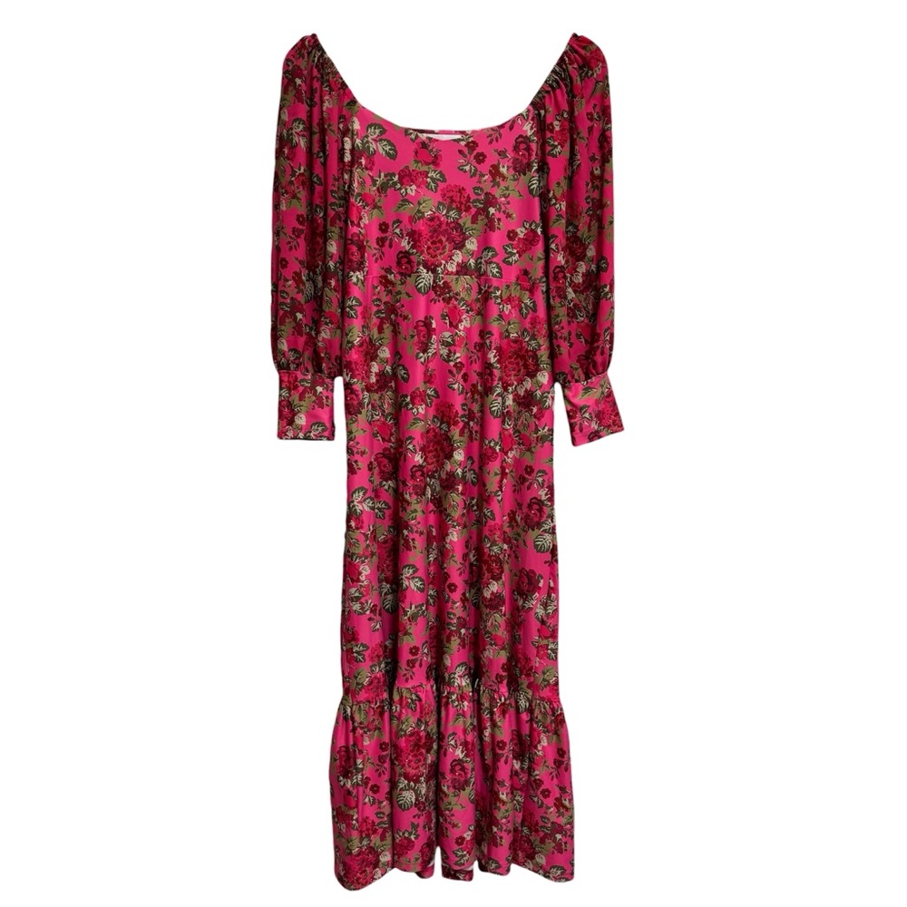 Smith & Quinn The Marigold Midi Dress Women Small Floral Balloon Sleeve Square N